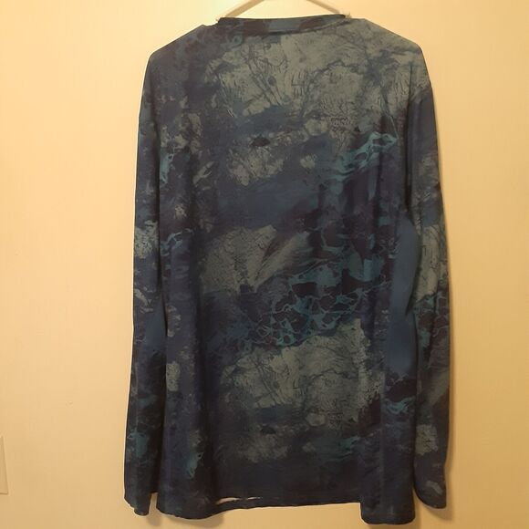 Realtree Fishing Adult Mens XL Blue Camo Vented Long Sleeve Shirt Outdoor - Picture 6 of 8